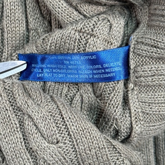 Falls Creek Long Sleeve Open Cardigan Womens SZ M Green Knit Mid Length - Picture 4 of 8